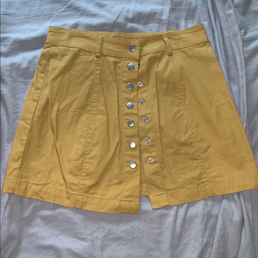 mustard yellow skirt